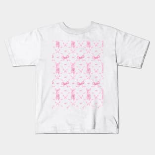 Aesthetic Pastel Pink Ballet Shoes,  Ribbons and Bows in watercolor. Kids T-Shirt